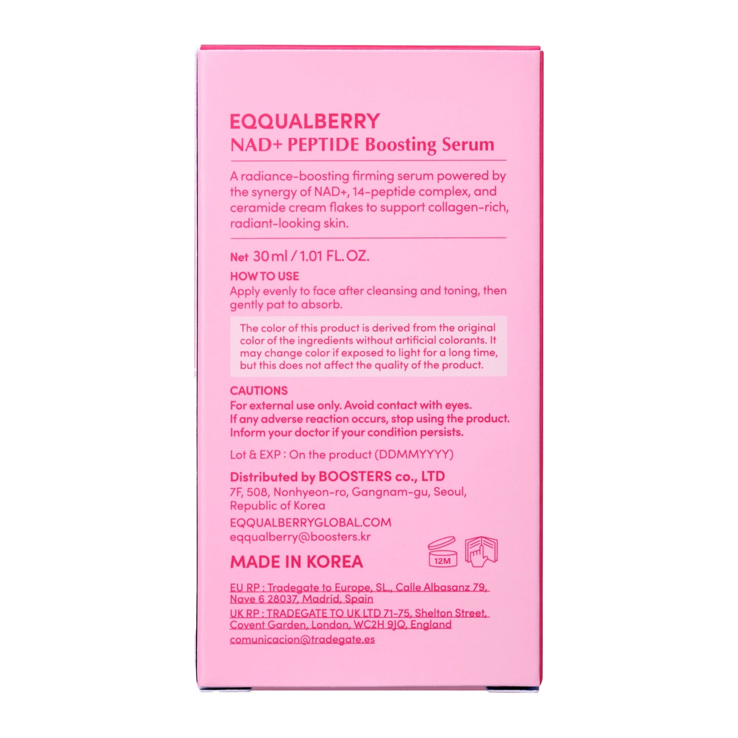 EQQUALBERRY NAD+ Peptide Boosting Serum