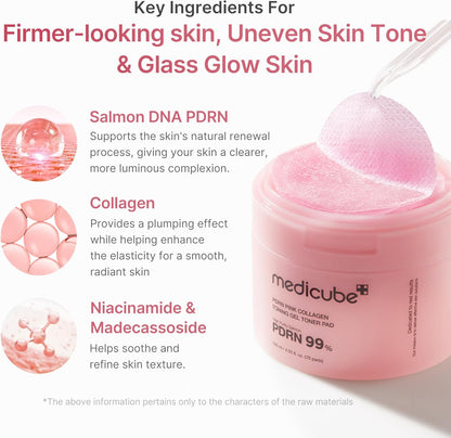 MEDICUBE PDRN Pink Collagen Gel Toner Pad